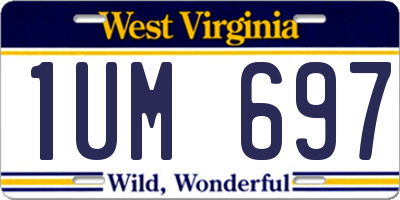 WV license plate 1UM697