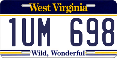 WV license plate 1UM698
