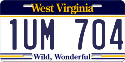 WV license plate 1UM704