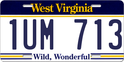 WV license plate 1UM713