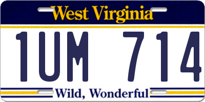 WV license plate 1UM714