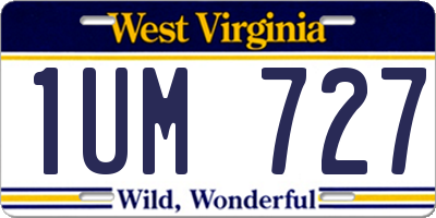 WV license plate 1UM727