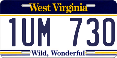 WV license plate 1UM730