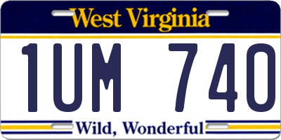 WV license plate 1UM740