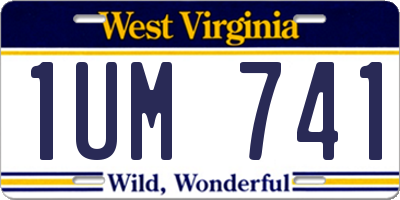 WV license plate 1UM741
