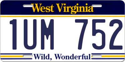 WV license plate 1UM752