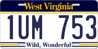 WV license plate 1UM753