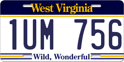 WV license plate 1UM756