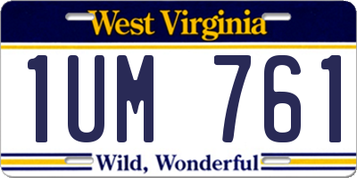 WV license plate 1UM761