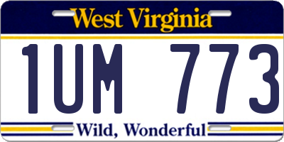 WV license plate 1UM773