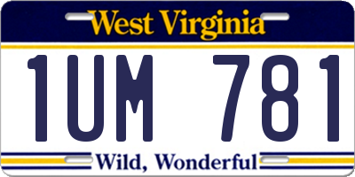 WV license plate 1UM781