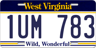 WV license plate 1UM783