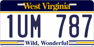 WV license plate 1UM787