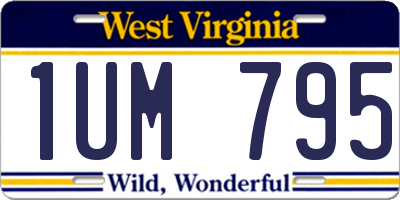WV license plate 1UM795