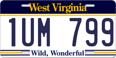 WV license plate 1UM799