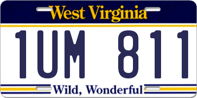WV license plate 1UM811