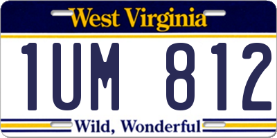 WV license plate 1UM812