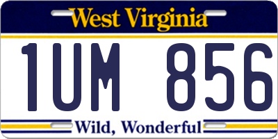 WV license plate 1UM856