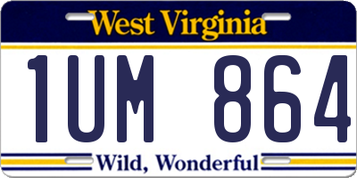 WV license plate 1UM864