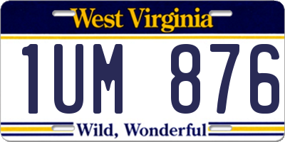 WV license plate 1UM876