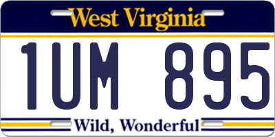 WV license plate 1UM895