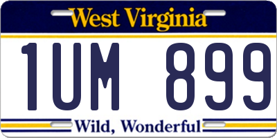 WV license plate 1UM899