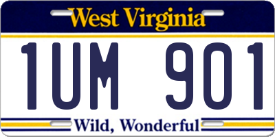 WV license plate 1UM901