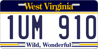 WV license plate 1UM910
