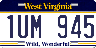 WV license plate 1UM945