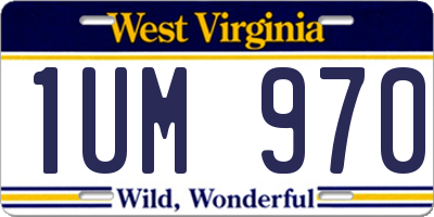 WV license plate 1UM970