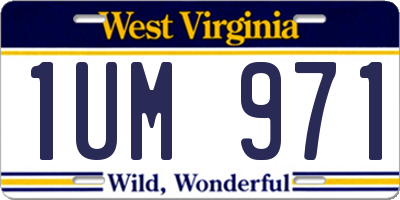 WV license plate 1UM971