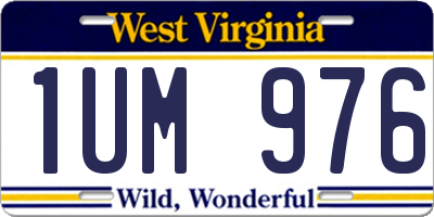 WV license plate 1UM976