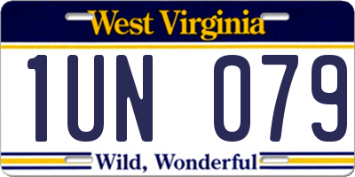 WV license plate 1UN079