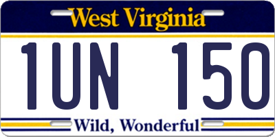 WV license plate 1UN150
