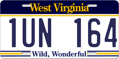 WV license plate 1UN164