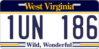WV license plate 1UN186