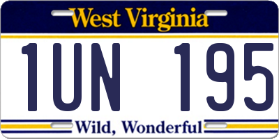 WV license plate 1UN195