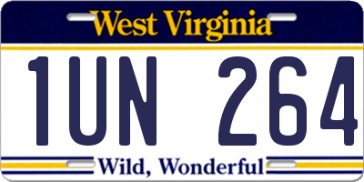 WV license plate 1UN264