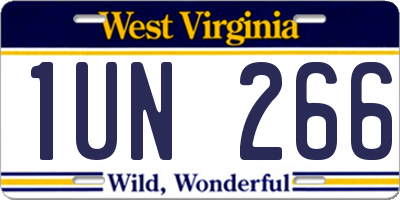 WV license plate 1UN266