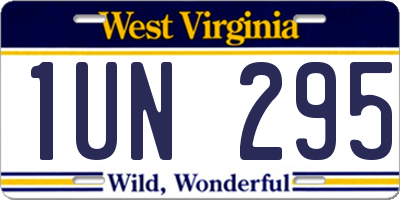 WV license plate 1UN295