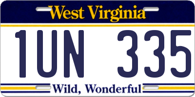 WV license plate 1UN335