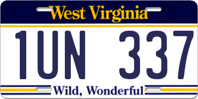 WV license plate 1UN337