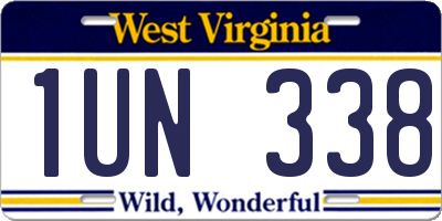 WV license plate 1UN338