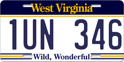 WV license plate 1UN346