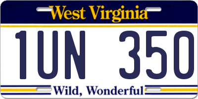 WV license plate 1UN350