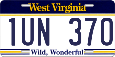 WV license plate 1UN370