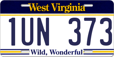 WV license plate 1UN373