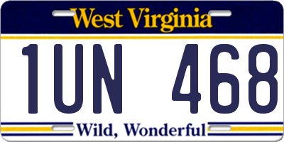 WV license plate 1UN468