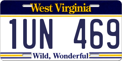 WV license plate 1UN469