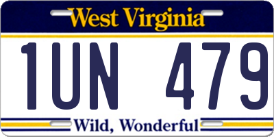 WV license plate 1UN479